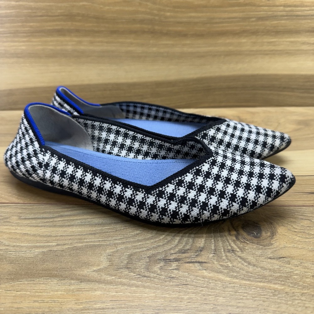 Rothys The Point Flats Gingham 7 Modern Comfort Light Weight Minimalist Office